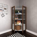 Ver imagem 2 de Estante de Canto Closet Multiuso 5 Prateleiras Az1020 Nogal-branco - Tecno Mobili