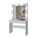 Ver imagem 7 de Penteadeira Camarim Romance com Espelho e LED 103 cm Branco Acetinado - Mavaular