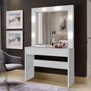 Ver imagem 6 de Penteadeira Camarim Romance com Espelho e LED 103 cm Branco Acetinado - Mavaular