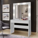 Ver imagem 5 de Penteadeira Camarim Romance com Espelho e LED 103 cm Branco Acetinado - Mavaular