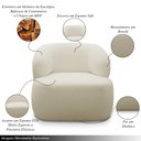 Ver imagem 5 de Conjunto Sala de Estar Decorativo Charlote 1 Poltrona Namoradeira 150cm 1 Poltrona Base Fixa com Puf