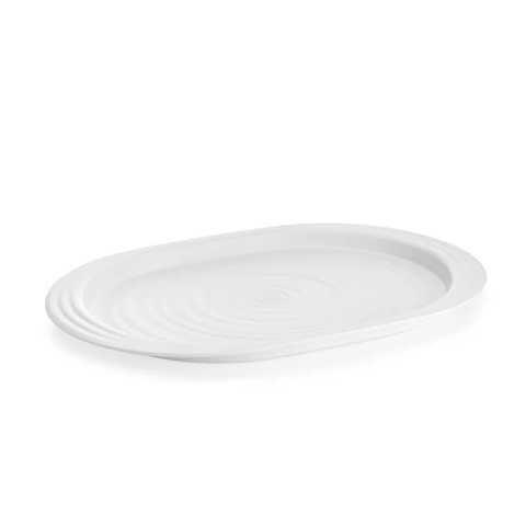 Bandeja L com Bordas em Plastico Reciclado 47,5x32,5xh3 Cm - Tierra - Branco Leite - Guzzini