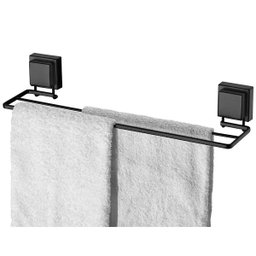 Toalheiro Duplo 45CM com Ventosas Preto Fosco Future - 2