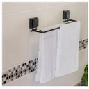 Ver imagem 3 de Toalheiro Duplo 45CM com Ventosas Preto Fosco Future