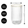 Jogo 6 Copos Versalhes Gold Vidro Filete Borda Dourada 420ml - Lehaví - 7