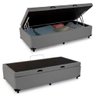 Cama Box Baú Solteiro Sintético + Colchão de Espuma D33 - Sereneprime - 88cm Cinza - 5