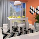 Ver imagem 2 de Conjunto Mesa e 4 Bancos Nova Mobile Branco