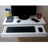 Suporte suspenso para monitor,com gaveta para teclado e mouse - 14