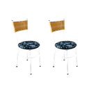 Ver imagem 1 de 2 Cadeiras Brancas para Cozinha Viena Palha:Floral Preto