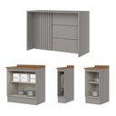 Ver imagem 4 de Kit Ilha Gourmet com Balcões 80cm, 40cm e Porta Toalha Americana Cinza - Móveis Henn
