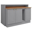 Ver imagem 1 de Kit Ilha Gourmet com Balcões 80cm, 40cm e Porta Toalha Americana Cinza - Móveis Henn