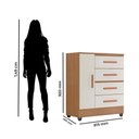 Ver imagem 3 de Guarda Roupa Casal 6 Portas e Cômoda 4 Gavetas 01 Porta Lite Nature Off White - Móveis Leão
