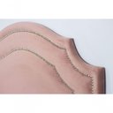 Ver imagem 6 de Cabeceira Solteiro Luxo 90x60 Veludo Rosê Tachas Prata