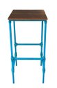 Ver imagem 1 de Banqueta Artesanal em Metal Simples para Decoração de Área Gourmet - Azul Turquesa