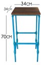 Ver imagem 2 de Banqueta Artesanal em Metal Simples para Decoração de Área Gourmet - Azul Turquesa