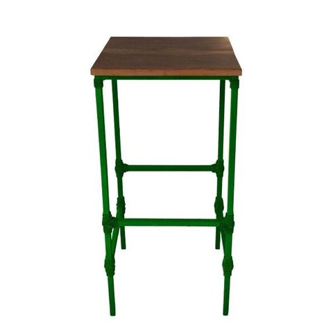 Banqueta Artesanal em Metal Simples para Decoração de Área Gourmet - Verde
