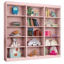Ver imagem 2 de Kit 3 Estantes Livreiro Office Multiuso 12 Prateleiras Rose J&a Rose