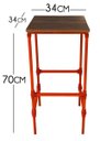 Ver imagem 2 de Banqueta Artesanal em Metal Simples para Decoração de Área Gourmet - Laranja