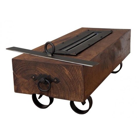 Lareira Ecológica Rústica em Madeira para Aquecimento de Sala de Estar