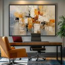 Ver imagem 1 de Quadro Abstrato Arte Moderna Tons Neutros e Quente 153x103