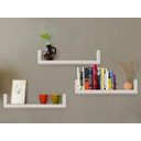 Ver imagem 1 de Prateleiras U MDF 70x20 Nicho Livros Vasos Fotos Jogos 3Un