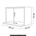 Ver imagem 4 de Suporte Microondas e Forno Elétrico Aéreo 60cm Itália Cinza Claro - Lumil