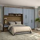 Ver imagem 1 de Guarda Roupa Dormitório Modulado Casal Queen 1,58 M Paris Luciane M14:azul