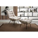 Ver imagem 1 de Poltrona Costela + Puff Linho Bege Preto Fosco