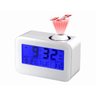 Relógio de Mesa Digital Com Projetor E Fala Hora Despertador Temperatura 806 Branco - 1