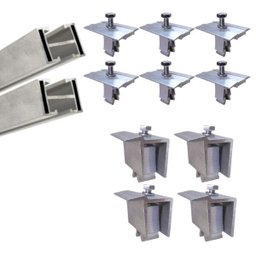 Perfil Barra Trilho Estrutura para Painel Solar 4,20Mt + Middle e End Clamp - 2