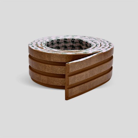 Painel Ripado de Madeira Bronze Autocolante- Rolo com 2,5m