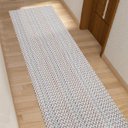 Ver imagem 1 de Tapete Cozinha Passadeira Antiderrapante 2.00m X 45cm Decoração Corredor Tear Artesanal 100% Algodão