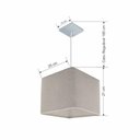 Ver imagem 2 de Lustre Pendente Quadrado Md-4058 Cúpula em Tecido 21/25x25cm Rustico Cinza - Bivolt