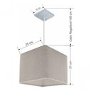 Ver imagem 5 de Lustre Pendente Quadrado Md-4058 Cúpula em Tecido 21/25x25cm Rustico Cinza - Bivolt