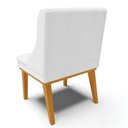 Ver imagem 7 de Kit 10 Cadeiras Estofadas Sala de Jantar Base Fixa de Madeira Castanho Lia Sintético Branco - Ibiza