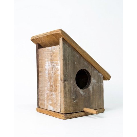 Casa Casinha de Passarinho Jardim Madeira Maciça Rústica Abrigo para Pássaros Aves 18x27x16