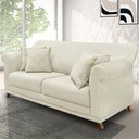 Ver imagem 5 de Sofá Decorativo 180cm 2 Lugares com 4 Almofadas Armstrong Veludo Bege - Gran Belo