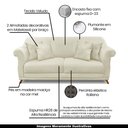 Ver imagem 3 de Sofá Decorativo 180cm 2 Lugares com 4 Almofadas Armstrong Veludo Bege - Gran Belo