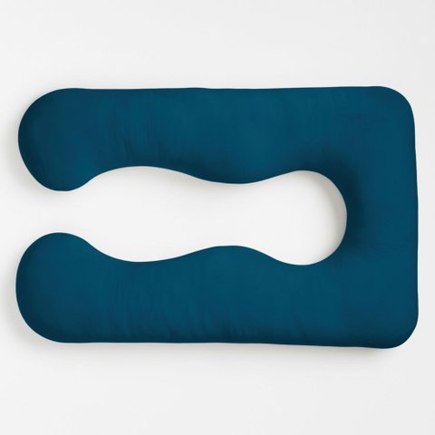 Almofada Travesseiro de Corpo Gestante Relaxante Isa Grande Macia Veludo Azul Marinho - Desk Design