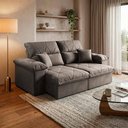 Ver imagem 1 de Sofá Retrátil Reclinável Trento 1,80m Suede Velut Tabaco Molas no Assento - King House