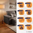 Ver imagem 3 de Sofá Retrátil Reclinável Trento 1,80m Suede Velut Tabaco Molas no Assento - King House