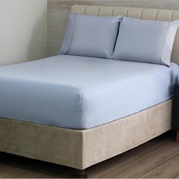Jogo de Cama S Ponto Palito Queen 3 Pçs 180f Azul Sonhare - 2