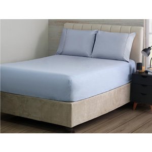 Jogo de Cama S Ponto Palito Queen 3 Pçs 180f Azul Sonhare