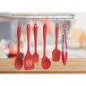Jogo De Utensílios Silicone Vermelho Premium 6 Peças E Suporte Inox Para Parede - Mimo Style - 8