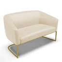 Ver imagem 1 de Sofá Namoradeira 2 Lugares Base Industrial Dourado Stella Corino D03 - D'Rossi Cor Bege