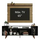 Ver imagem 4 de Rack Madesa Cancun com Pés e Painel para Tv até 65 Polegadas Preto/rustic 8n5z Cor:preto/rustic