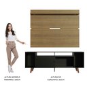 Ver imagem 6 de Rack Madesa Cancun com Pés e Painel para Tv até 65 Polegadas Preto/rustic 8n5z Cor:preto/rustic