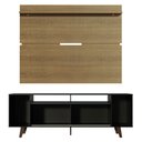 Ver imagem 7 de Rack Madesa Cancun com Pés e Painel para Tv até 65 Polegadas Preto/rustic 8n5z Cor:preto/rustic