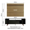Ver imagem 3 de Rack Madesa Cancun com Pés e Painel para Tv até 65 Polegadas Preto/rustic 8n5z Cor:preto/rustic