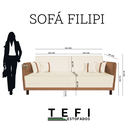 Ver imagem 5 de Sofá 3 Lugares Modular Filipi 2,12m Sala Recepção Clínica:corino Bege/corino Terracota